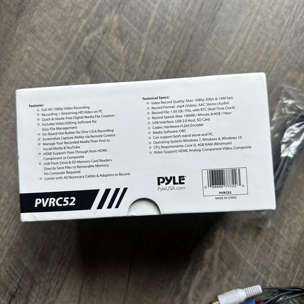 NEW Pyle PVRC52 HD‎ External Capture Card PC Video Recording System HD 1080p